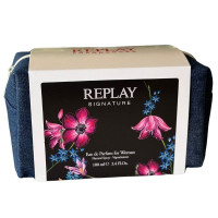 Produktbild för Giftset Replay Signature Woman Edp 100ml + Pochette