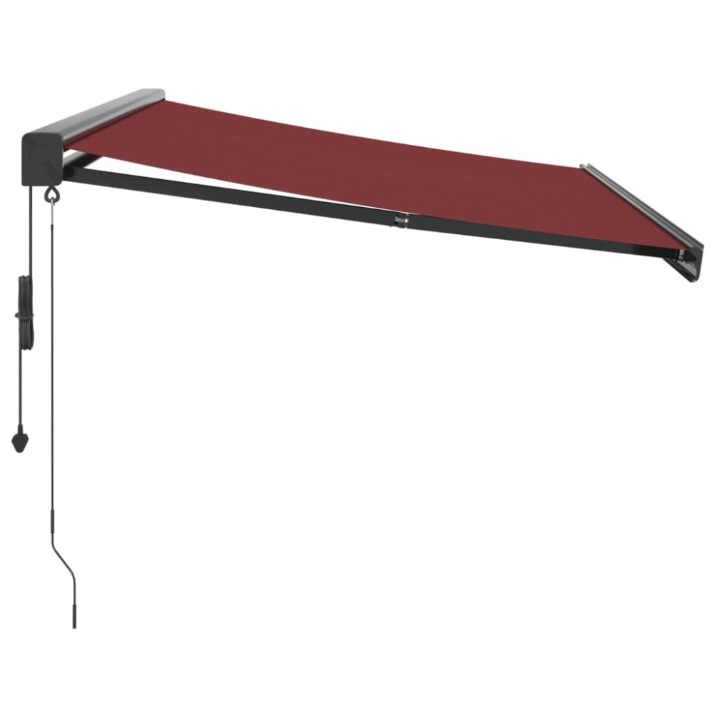 Produktbild för Markis automatiskt infällbar vinröd 300x250 cm