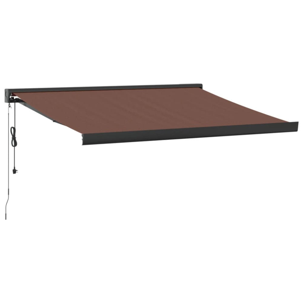 Produktbild för Markis automatiskt infällbar brun 300x250 cm