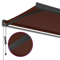 Produktbild för Markis automatiskt infällbar brun 300x250 cm