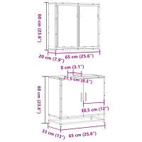 Produktbild för Badrumsmöbler set 2 delar sonoma-ek konstruerat trä