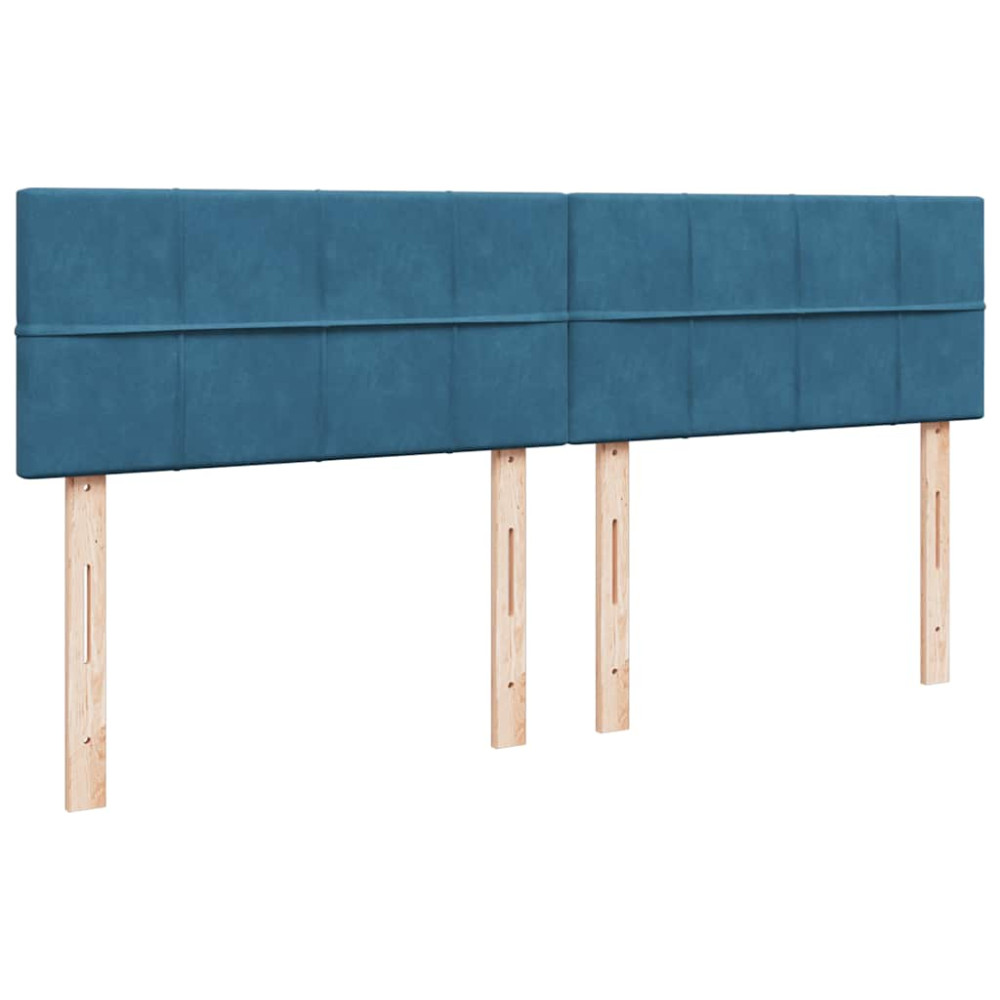 Produktbild för Ottoman sängram med madrass mörkblå 160x200 cm sammet