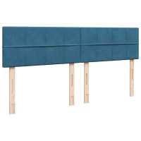 Produktbild för Ottoman sängram med madrass mörkblå 160x200 cm sammet