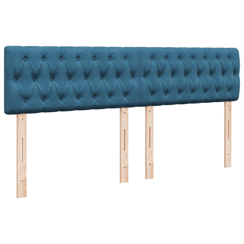 Produktbild för Ottoman sängram med madrass mörkblå 160x200 cm sammet