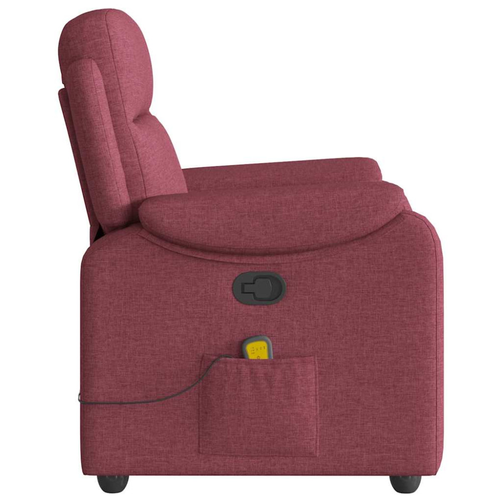 Produktbild för Massagefåtölj vinröd tyg