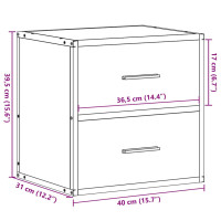 Produktbild för Väggmonterade sängbord rökfärgad ek 40x31x39,5 cm