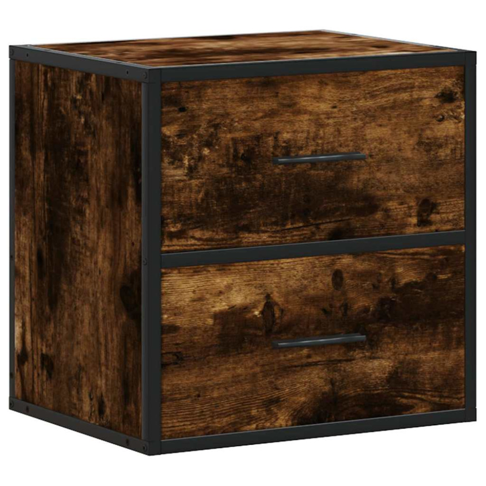 Produktbild för Väggmonterade sängbord rökfärgad ek 40x31x39,5 cm