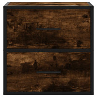Produktbild för Väggmonterade sängbord rökfärgad ek 40x31x39,5 cm