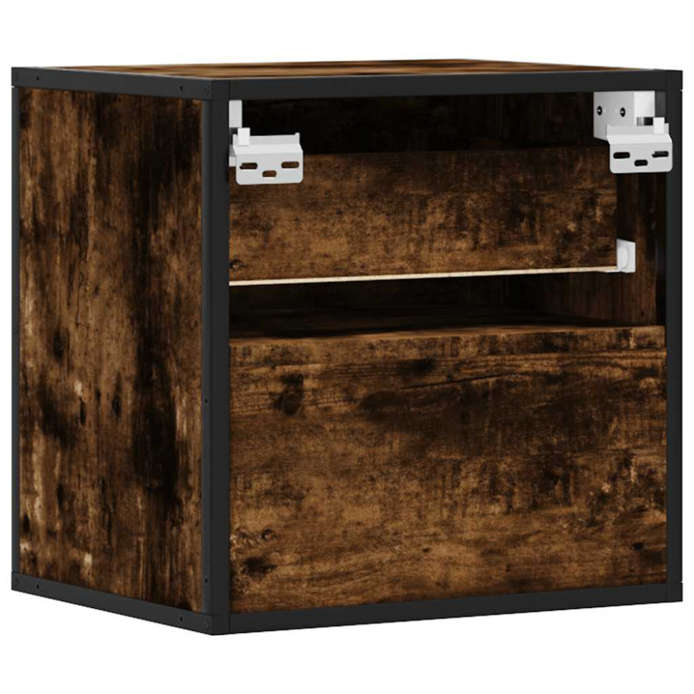 Produktbild för Väggmonterade sängbord rökfärgad ek 40x31x39,5 cm
