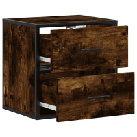 Produktbild för Väggmonterade sängbord rökfärgad ek 40x31x39,5 cm