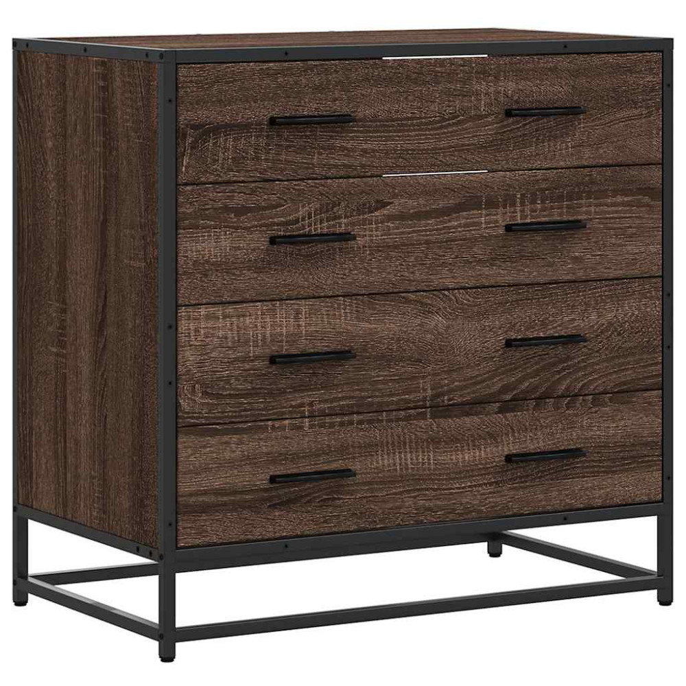 Produktbild för Byrå brun ek 70x41x70 cm konstruerat trä