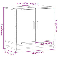 Produktbild för Tvättställsskåp rökfärgad ek 65x33x60 cm konstruerat trä