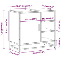 Produktbild för Badrumsskåp svart 65x33x60 cm konstruerat trä