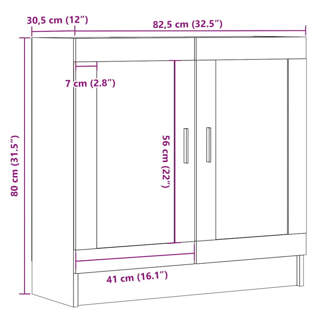 Produktbild för Bokhylla artisan ek 82,5x30,5x80 cm konstruerat trä