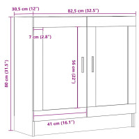 Produktbild för Bokhylla artisan ek 82,5x30,5x80 cm konstruerat trä