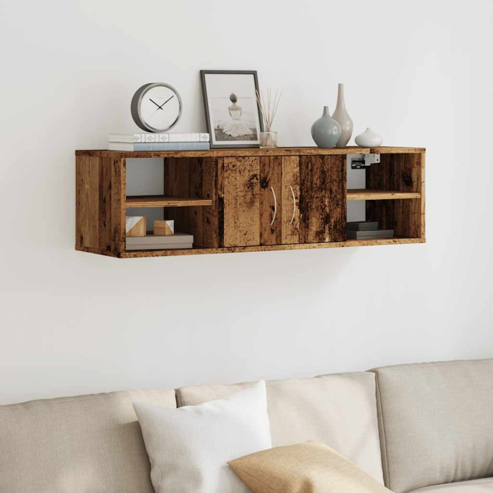 Produktbild för Väggskåp åldrat trä 101x30x29 cm konstruerat trä