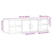 Produktbild för Väggskåp åldrat trä 101x30x29 cm konstruerat trä