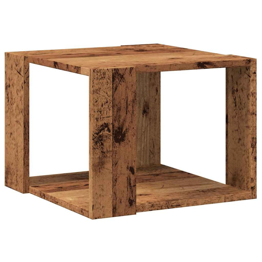 Produktbild för Soffbord åldrat trä 40x40x30 cm konstruerat trä