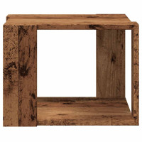 Produktbild för Soffbord åldrat trä 40x40x30 cm konstruerat trä