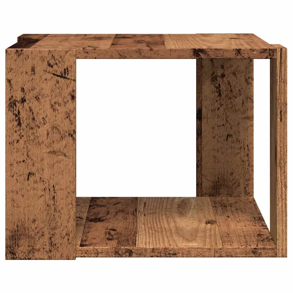 Produktbild för Soffbord åldrat trä 40x40x30 cm konstruerat trä