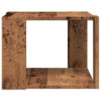 Produktbild för Soffbord åldrat trä 40x40x30 cm konstruerat trä