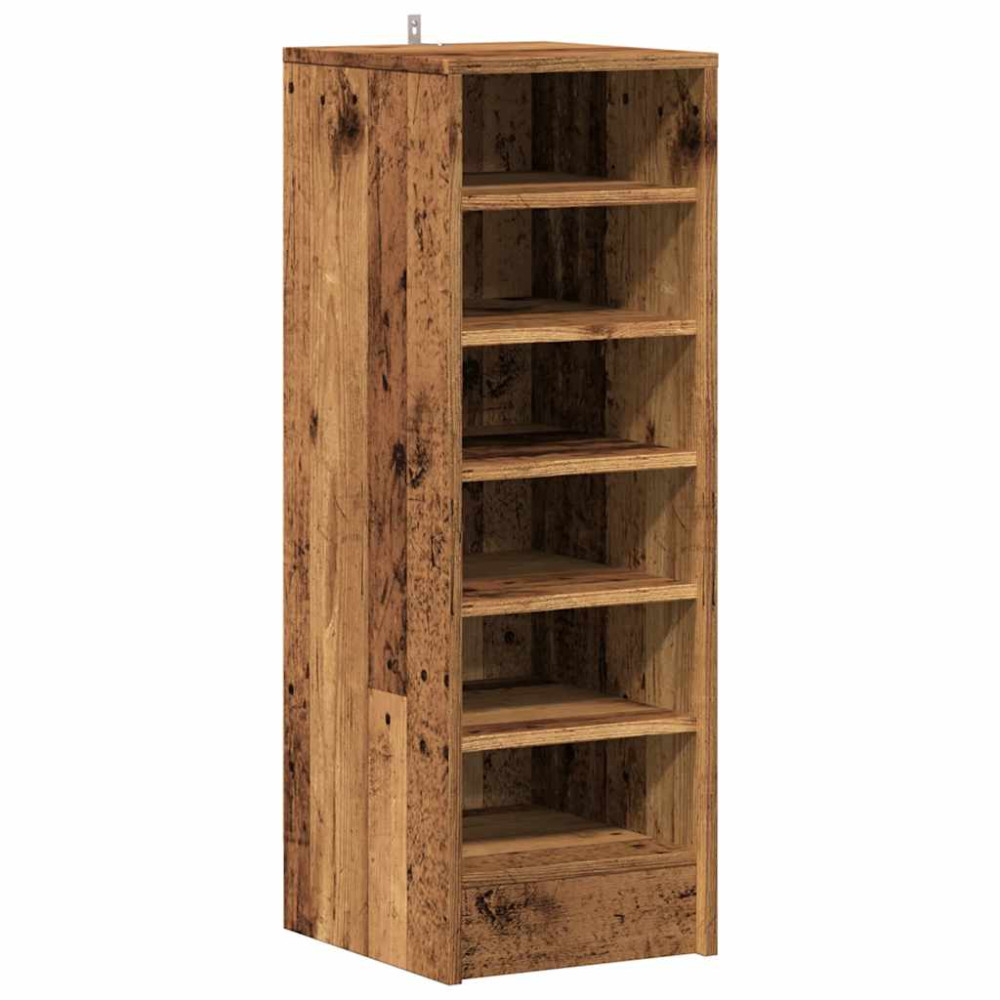 Produktbild för Skoskåp gammalt trä 32x35x92 cm konstruerat trä