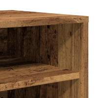 Produktbild för Skoskåp gammalt trä 32x35x92 cm konstruerat trä