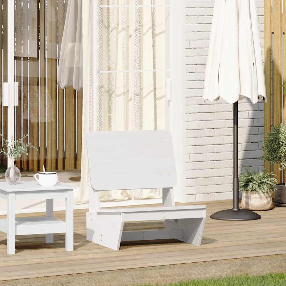 Produktbild för Trädgårdsstol vit 60x64x70,5 cm massiv furu