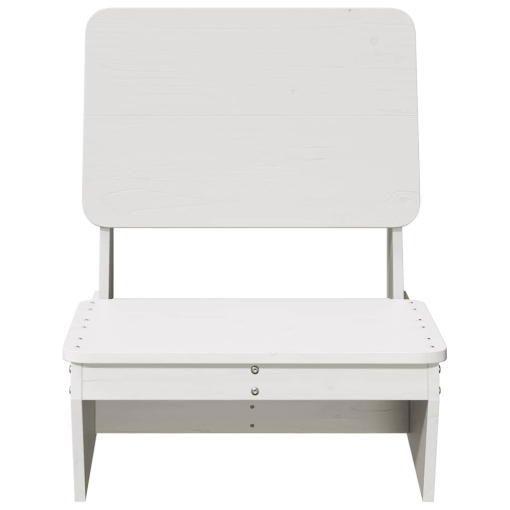 Produktbild för Trädgårdsstol vit 60x64x70,5 cm massiv furu