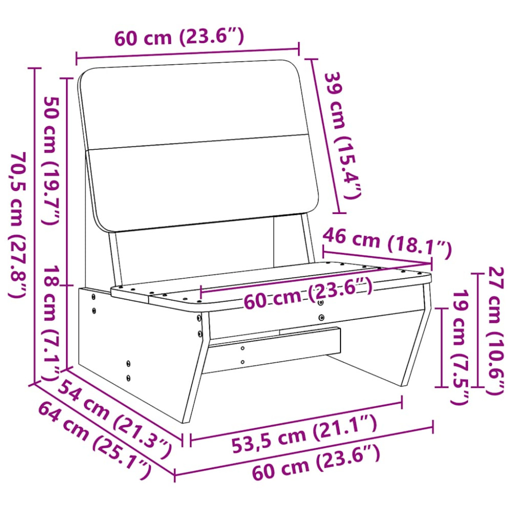 Produktbild för Trädgårdsstol vit 60x64x70,5 cm massiv furu