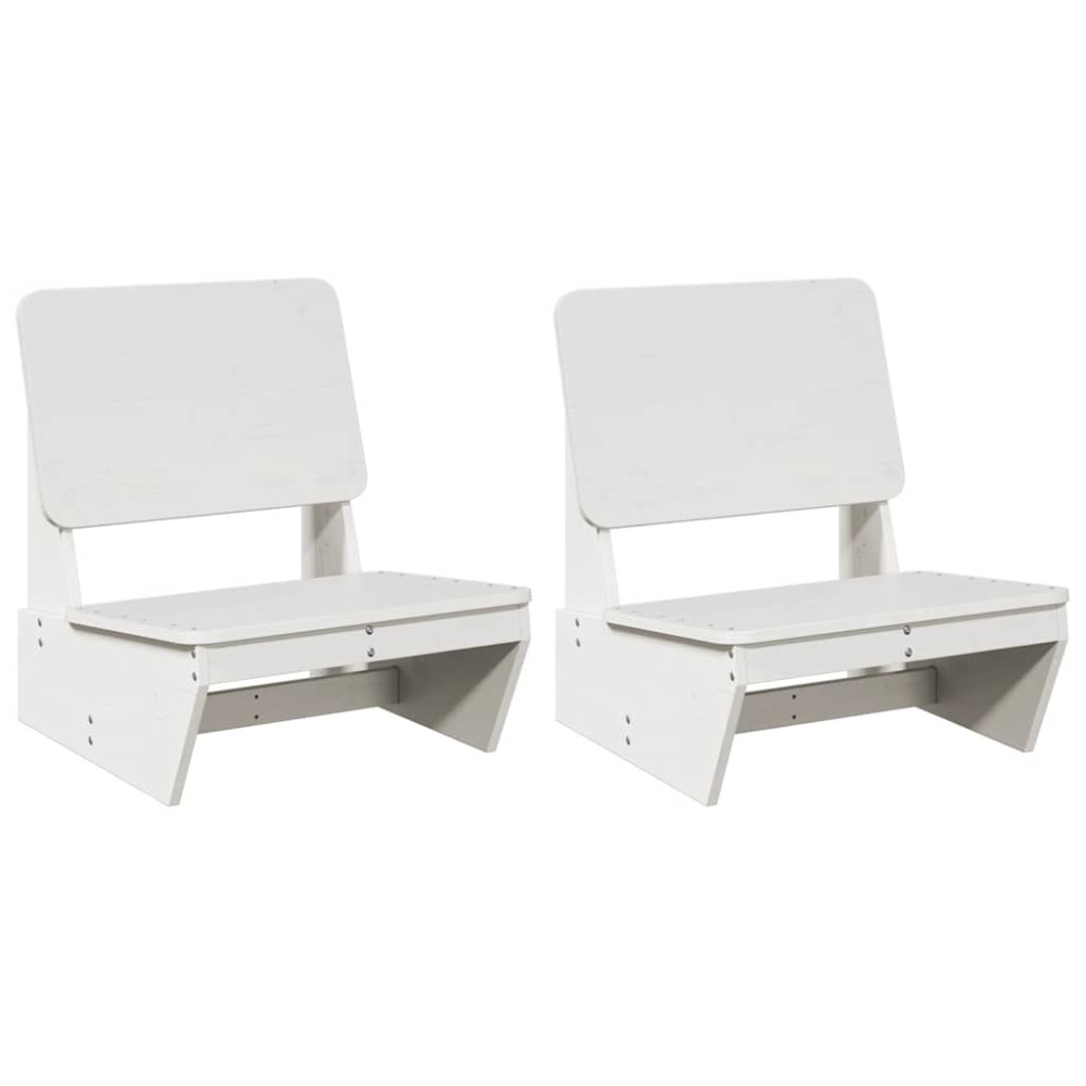Produktbild för Trädgårdsstolar 2 st vit 60x64x70,5 cm massiv furu