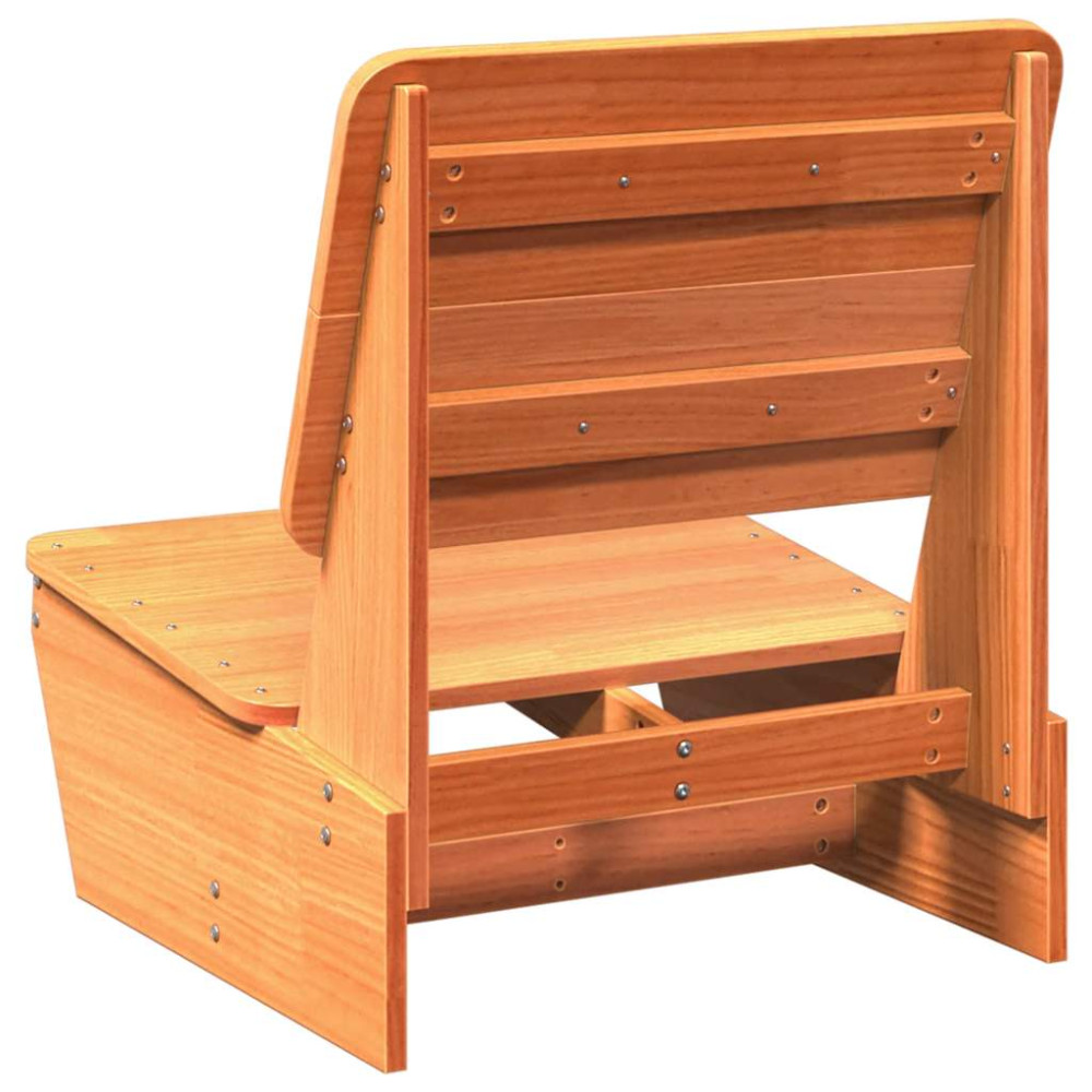 Produktbild för Trädgårdsstolar 2 st vaxbrun 60x64x70,5 cm massiv furu