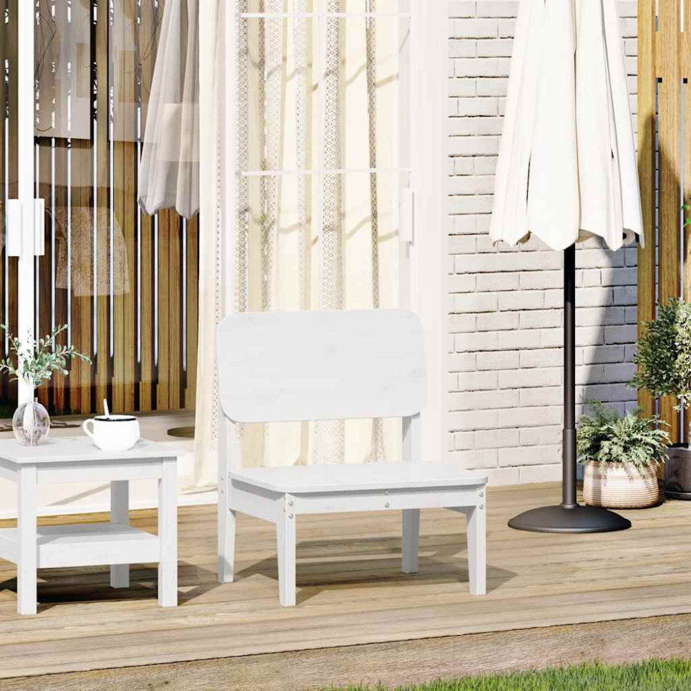 Produktbild för Trädgårdsstol vit 60x52,5x72 cm massiv furu