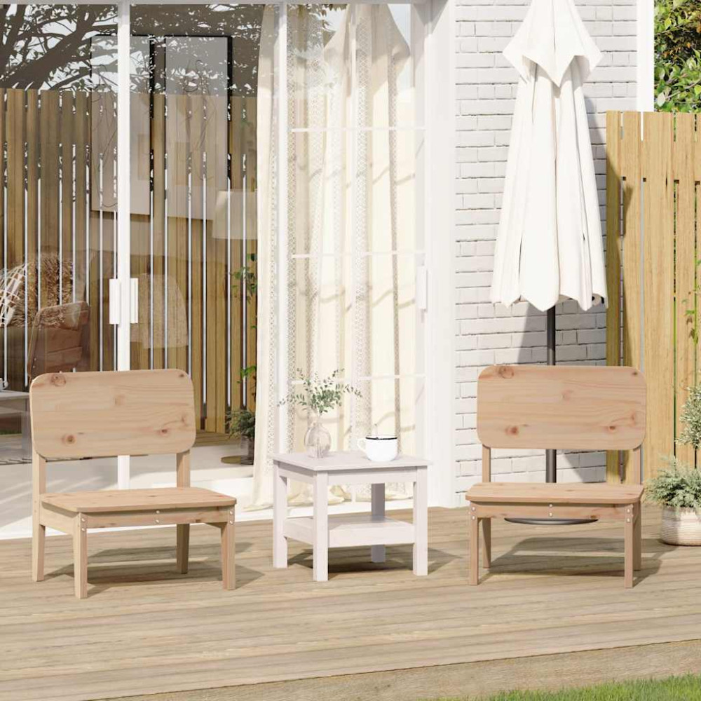 Produktbild för Trädgårdsstolar 2 st 60x52,5x72 cm massiv furu