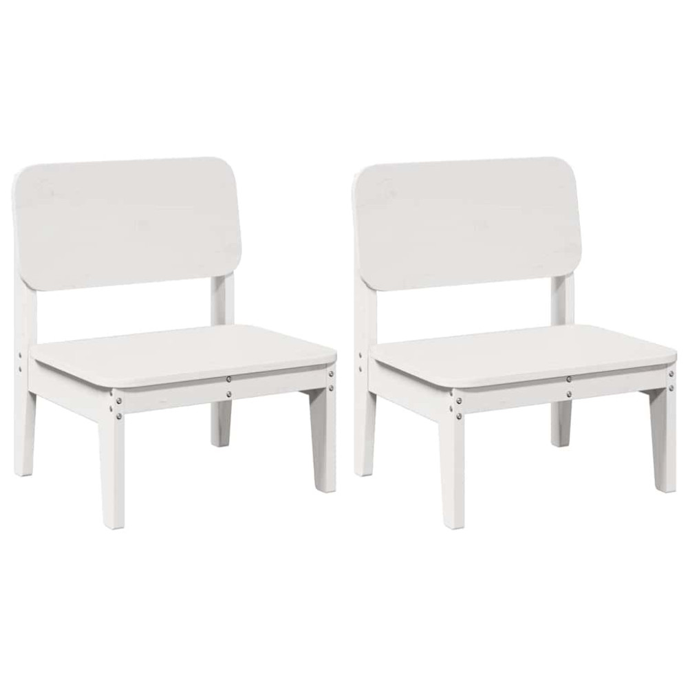 Produktbild för Trädgårdsstolar 2 st vit 60x52,5x72 cm massiv furu