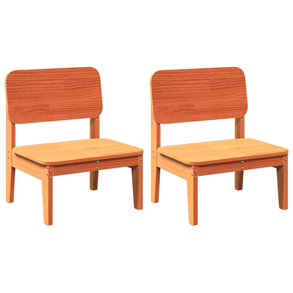 Produktbild för Trädgårdsstolar 2 st vaxbrun 60x52,5x72 cm massiv furu