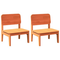Produktbild för Trädgårdsstolar 2 st vaxbrun 60x52,5x72 cm massiv furu
