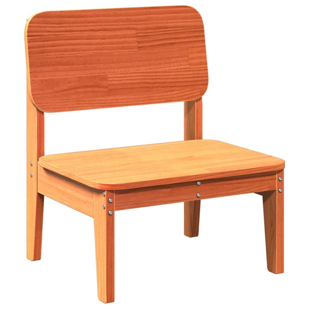 Produktbild för Trädgårdsstolar 2 st vaxbrun 60x52,5x72 cm massiv furu