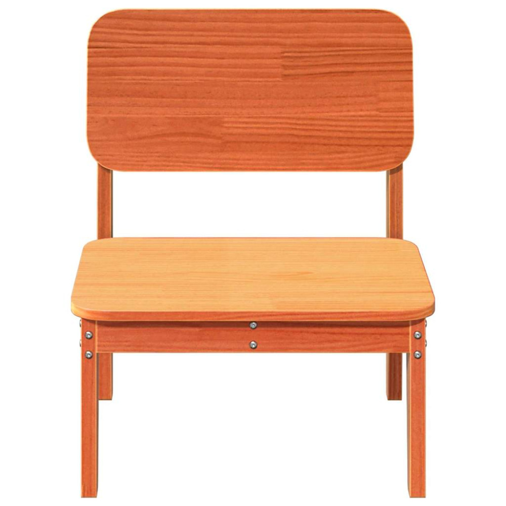 Produktbild för Trädgårdsstolar 2 st vaxbrun 60x52,5x72 cm massiv furu