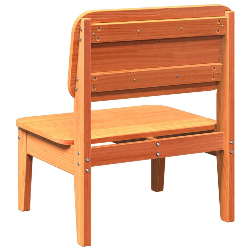 Produktbild för Trädgårdsstolar 2 st vaxbrun 60x52,5x72 cm massiv furu