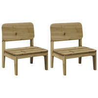 Produktbild för Trädgårdsstolar 2 st 60x52,5x72 cm impregnerad furu