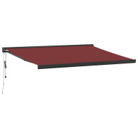Produktbild för Markis automatiskt infällbar vinröd 450x300 cm