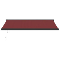 Produktbild för Markis automatiskt infällbar vinröd 450x300 cm