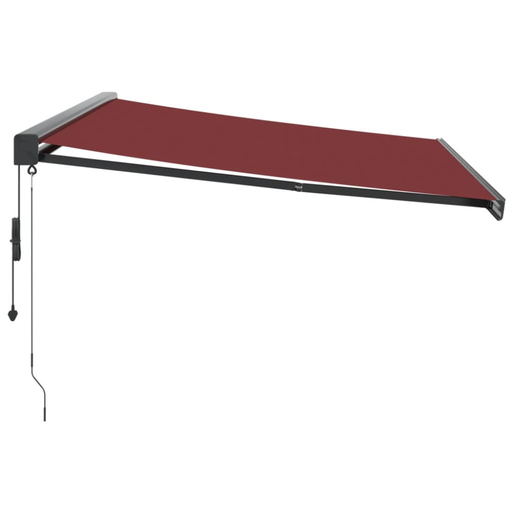 Produktbild för Markis automatiskt infällbar vinröd 450x300 cm