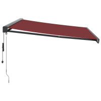 Produktbild för Markis automatiskt infällbar vinröd 450x300 cm