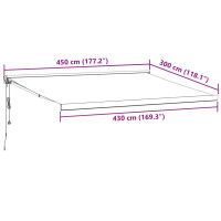 Produktbild för Markis automatiskt infällbar vinröd 450x300 cm