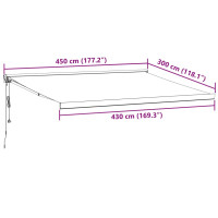 Produktbild för Markis automatiskt infällbar 450x300 cm brun