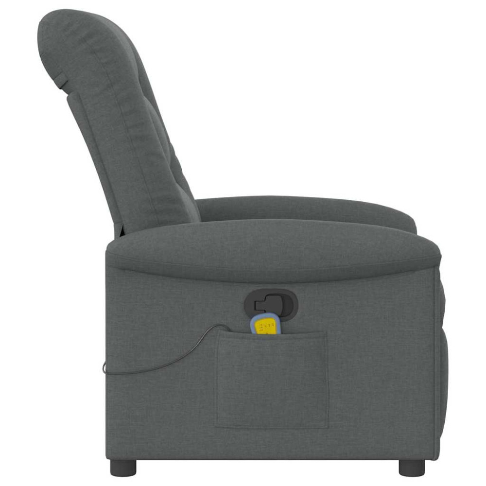 Produktbild för Massagefåtölj mörkgrå tyg