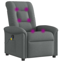 Produktbild för Massagefåtölj mörkgrå tyg