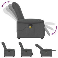Produktbild för Massagefåtölj mörkgrå tyg
